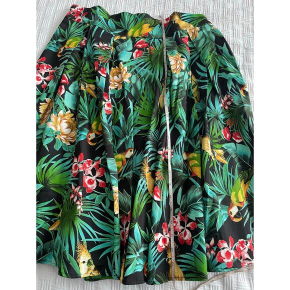 NWT Laura Byrnes Pinup Girl Little Jun Skirt Parrot Print in Hawaii Tropical XL - Picture 8 of 8